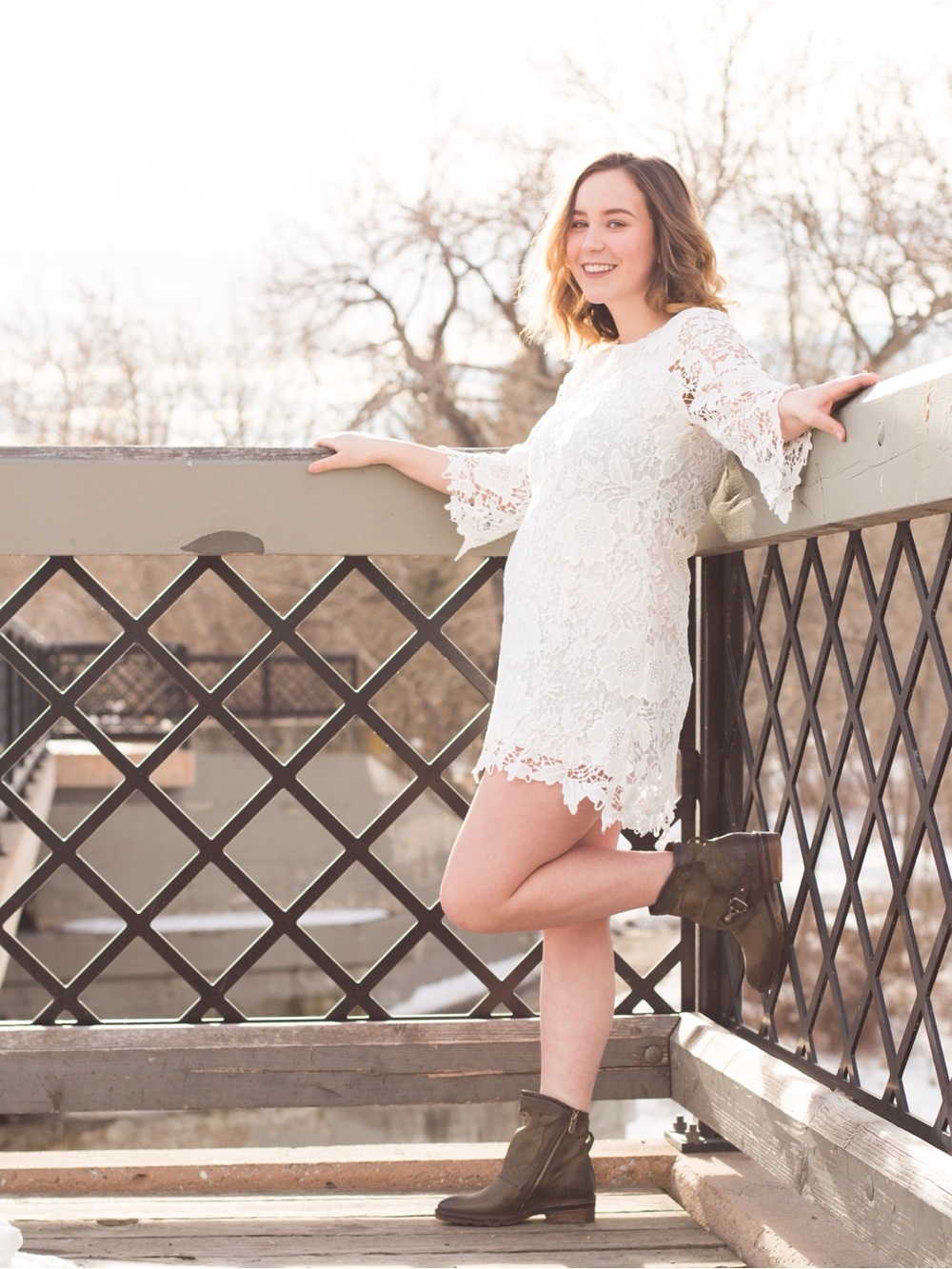 Papillon White Lace Dress